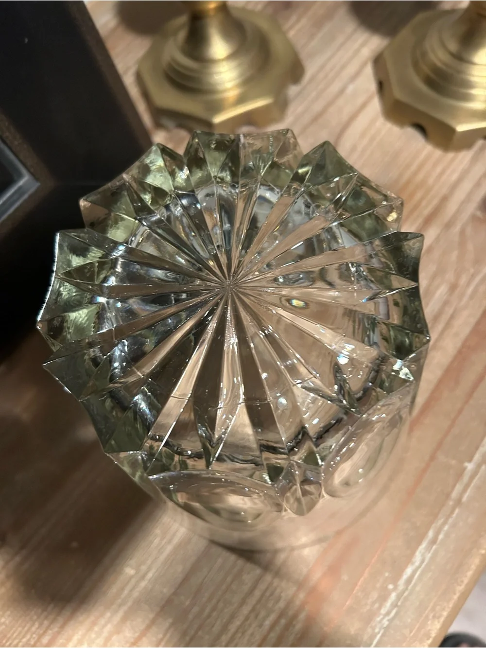Vintage Princess House Crystal Ice Bucket - Heavy Starburst Base